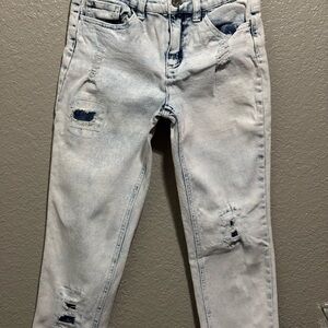 Justice Light Blue Distressed Skinny Jeans